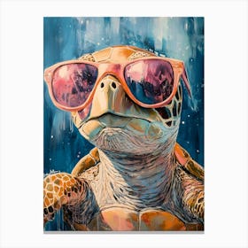 Sea Turtle In Sunglasses 6 Canvas Print