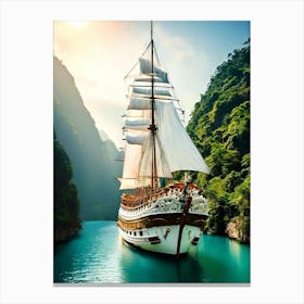 Sailing Ship In The Water Canvas Print