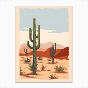 Desert Cactus Landscape Illustration 1 Canvas Print