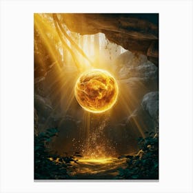 Golden Ball In A Cave Canvas Print