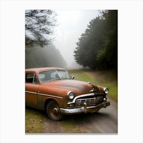 Old Car On The Road 5 Canvas Print