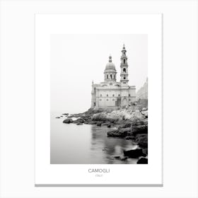 Poster Of Camogli, Italy, Black And White Photo 3 Canvas Print