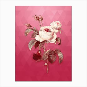 Vintage Provence Rose Botanical in Gold on Viva Magenta n.0453 Canvas Print