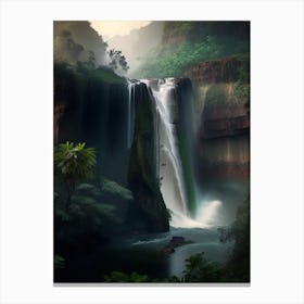 Satopanth Waterfall, India Realistic Photograph (2) Canvas Print