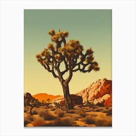 Typical Joshua Tree In Gold And Black 1 Canvas Print