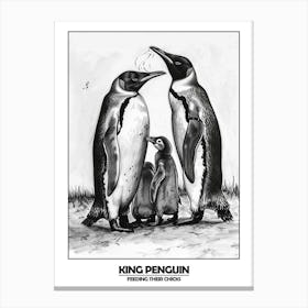 Penguin Feeding Their Chicks Poster 6 Canvas Print