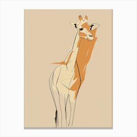 Giraffe - Boho, Line Art 1 Canvas Print