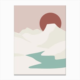 Minimal Volcanic Lake Canvas Print