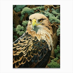 Ohara Koson Inspired Bird Painting Golden Eagle 2 Canvas Print