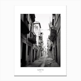 Poster Of Gaeta, Italy, Black And White Photo 3 Canvas Print