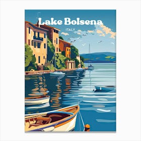 Lake Bolsena Italy Boat Ride Travel Art Canvas Print