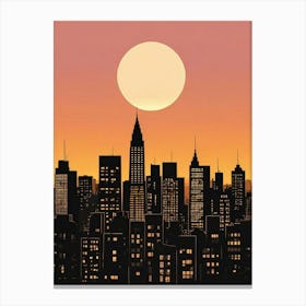 Urban Skyline Art Print (6) Canvas Print