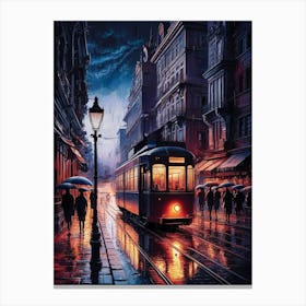 Night On The Street 1 Canvas Print