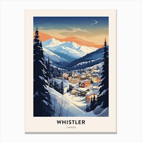 Winter Night  Travel Poster Whistler Canada 1 Canvas Print