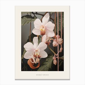 Flower Illustration Monkey Orchid 1 Poster Canvas Print