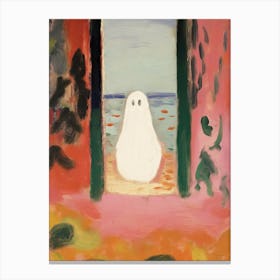 Painted Ghost, Matisse Style, Spooky Halloween 2 Canvas Print
