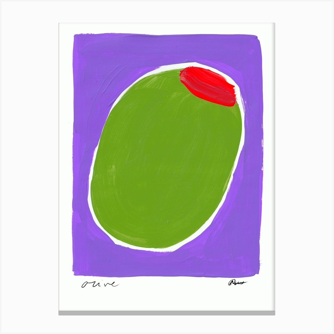 Olive Purple Food Canvas Print by Natalie Cass Art
