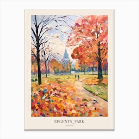 Autumn City Park Painting Regents Park London 4 Poster Canvas Print