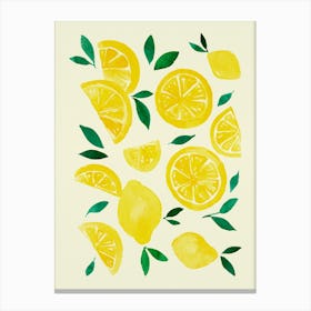 Watercolor Lemons Canvas Print