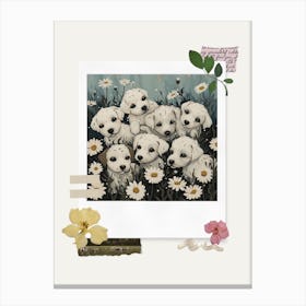 Scrapbook Puppies Fairycore Painting 3 Canvas Print