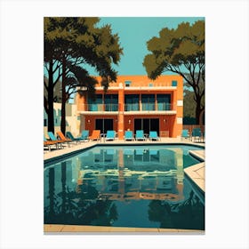 Texas Hotel Pool Canvas Print