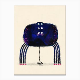 Cute Spider With Hairy Legs And Boots Canvas Print