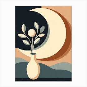 Moon In A Vase In Boho Art Canvas Print