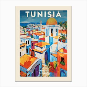 Tunis Tunisia 4 Fauvist Painting Travel Poster Canvas Print