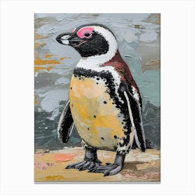 African Penguin Saunders Island Oil Painting 2 Canvas Print