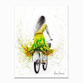 Spring River Rider Canvas Print