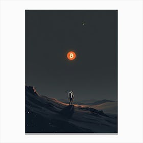 Bitcoin Night Canvas Print