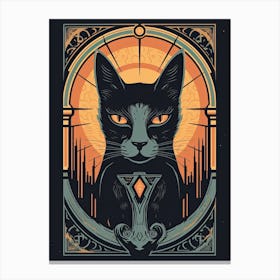 The Death, Black Cat Tarot Card 2 Canvas Print