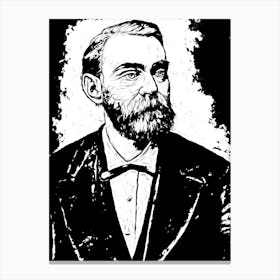 Alfred Nobel Black In White Canvas Print