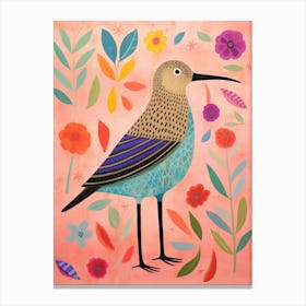 Pink Scandi Dunlin 3 Canvas Print