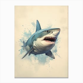 Vintage Illustration Of A Shark 2 Canvas Print