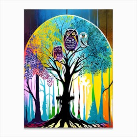 Owls In The Tree Canvas Print