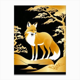 Japanese Fox art painting 1 Canvas Print