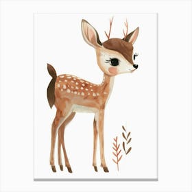 Charming Nursery Kids Animals Deer Fawn 3 Canvas Print