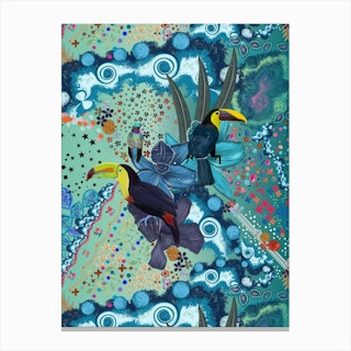 Toucan Humming Bird Canvas Print