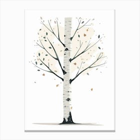 Birch Tree Pixel Illustration 3 Canvas Print