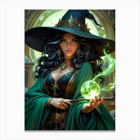 Witch With A Wand Canvas Print