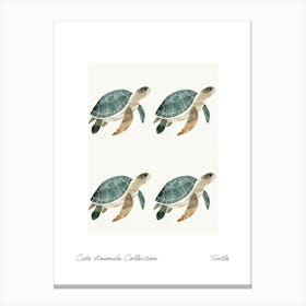 Cute Animals Collection Turtle 4 Canvas Print