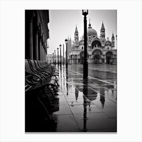 Venice, Italy,  Black And White Analogue Photography  3 Canvas Print