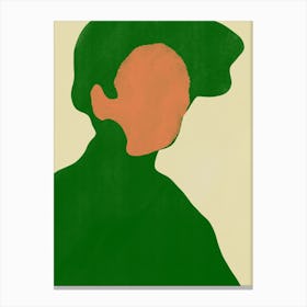 Minimal Portrait In Green Canvas Print