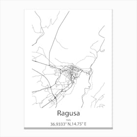 Ragusa,Italy Minimalist Map Canvas Print