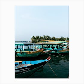 Colorful Boats In Hoi An Vietnam Canvas Print