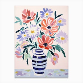 A Vase With Anemone, Flower Bouquet 1 Canvas Print