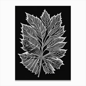 Ash Leaf Linocut 1 Canvas Print