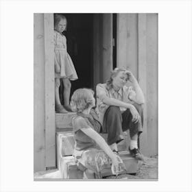 On The Front Steps, Pie Town, New Mexico By Russell Lee Canvas Print