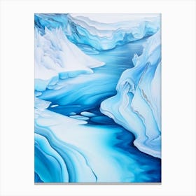 Frozen Landscapes With Icy Water Formations Waterscape Marble Acrylic Painting 1 Canvas Print